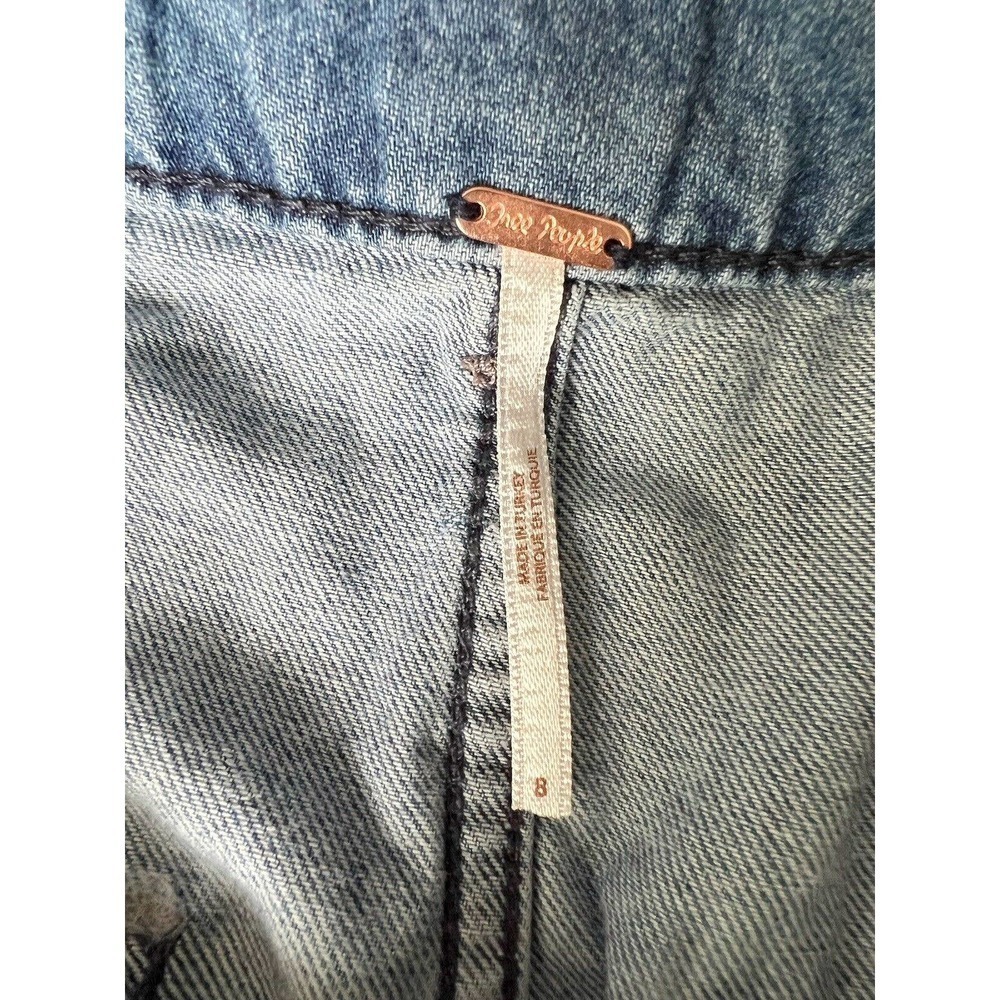 Free People Size 8 Splendor in the Grass Paperbag High Waist Denim Skirt Indigo - Picture 7 of 8
